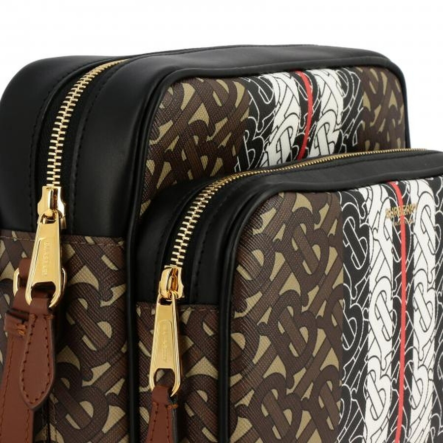 Burberry Medium Monogram Stripe Ecanvas Camera Bag 8019376