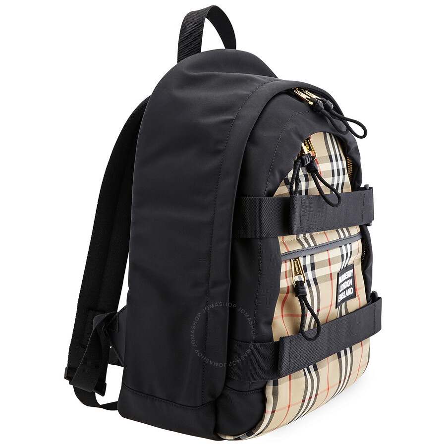 Burberry Medium Vintage Check Panel Nevis Backpack Archive Beige