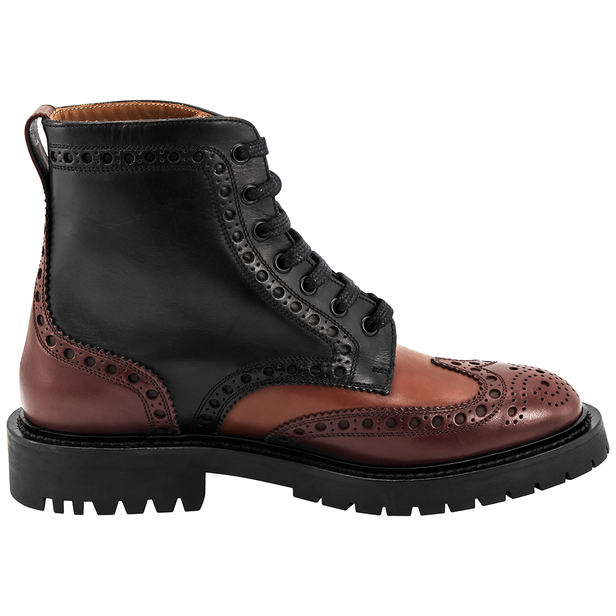 Brogue Detail Leather Boots 
