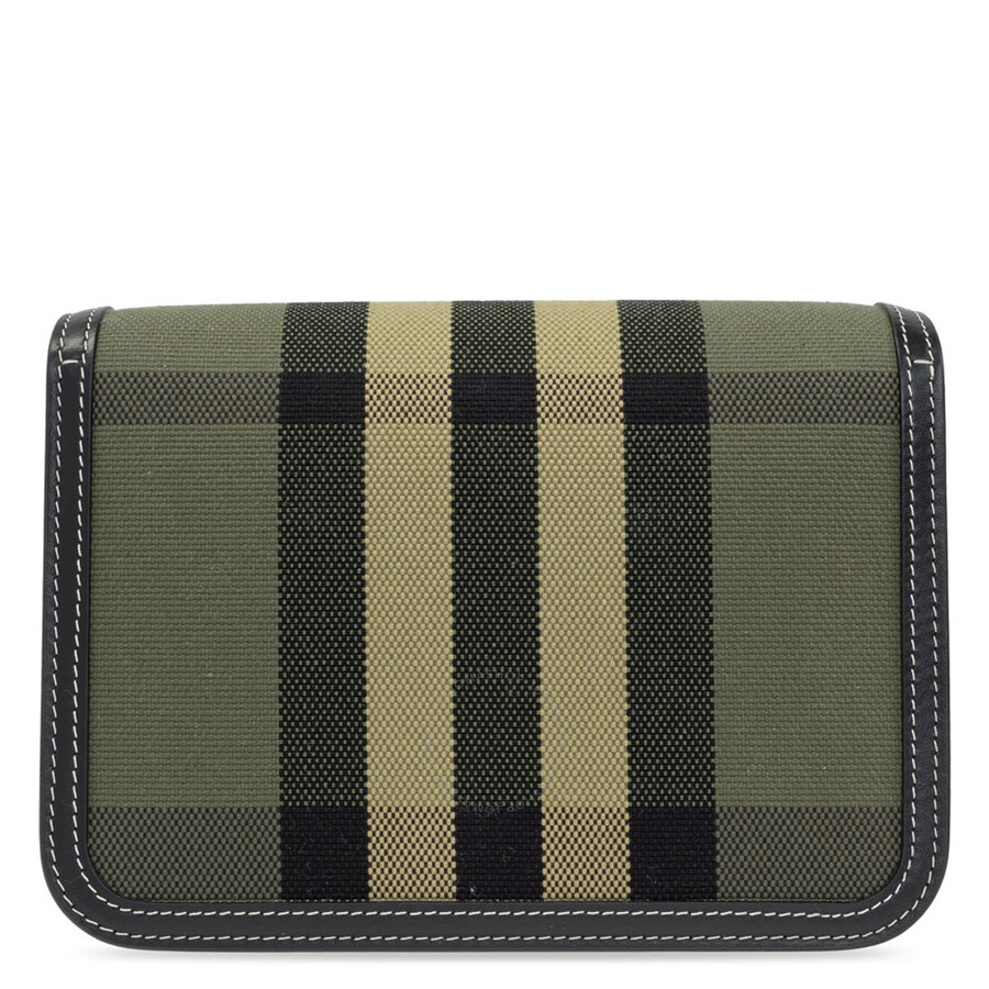 Burberry Military Green Small TB Check Canvas Crossbody Bag 8041844