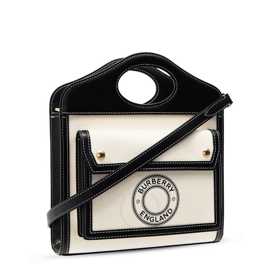 Burberry Mini Logo Graphic Canvas And Leather Pocket Bag 8028058