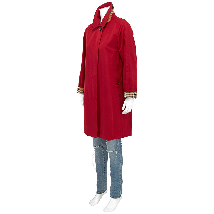 red wool car coat