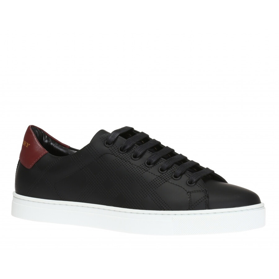 mens black leather low top sneakers