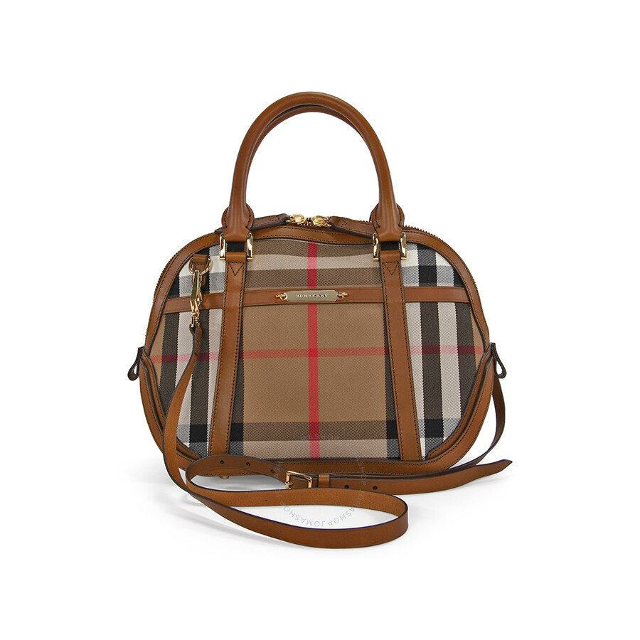 Burberry Sartorial House Check Bowling Bag Brown Ochre 39038991