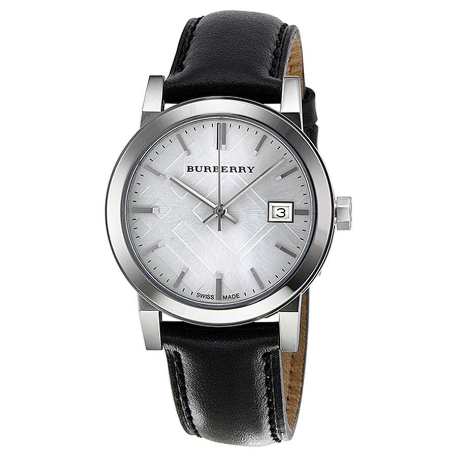burberry leather strap watch women's
