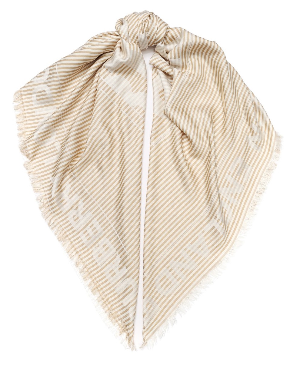 burberry tan wool logo scarf