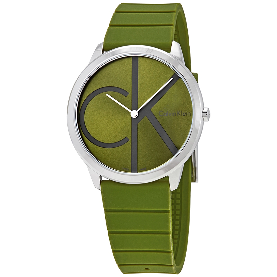 Calvin Klein Minimal Green Dial Men's Watch K3M211WL K3M211WL 7612635114224  - Watches, Calvin Klein - Jomashop