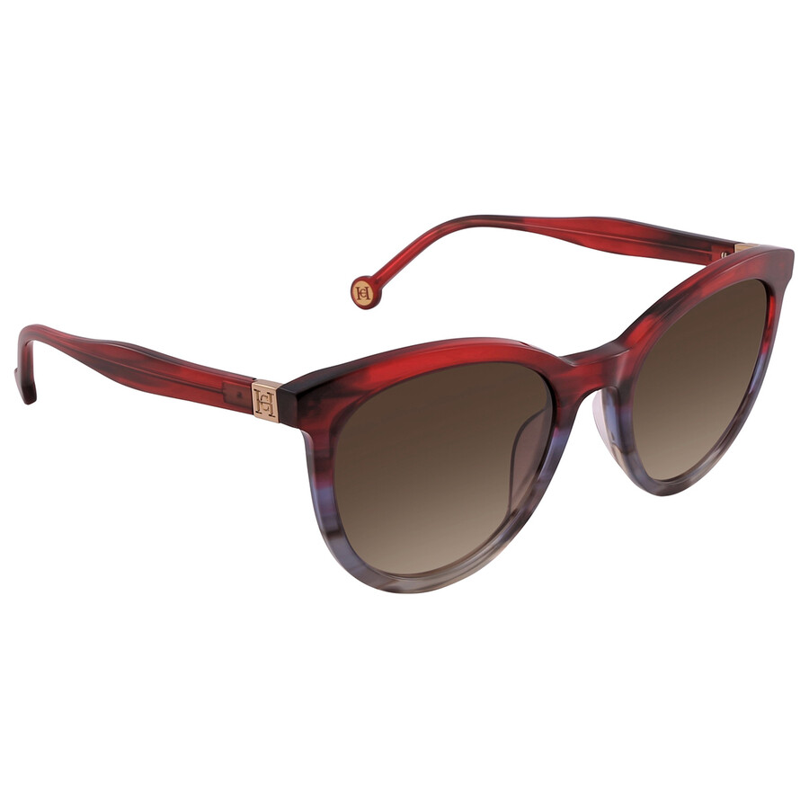 Carolina Herrera Brown Gradient Cat Eye Ladies Sunglasses SHE887 0XAZ 52 190605322451