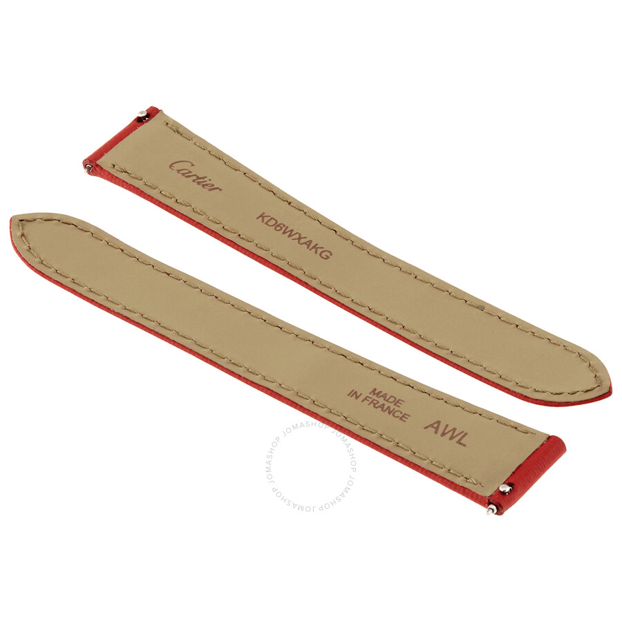 Cartier Red Leather Watch Band KD6WXAKG Watch Accessories, Watch