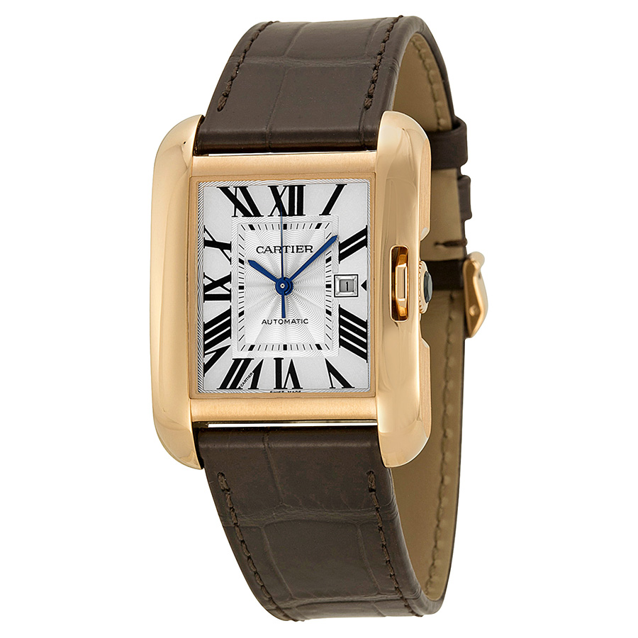 Cartier Tank Anglaise Silver Dial Brown 