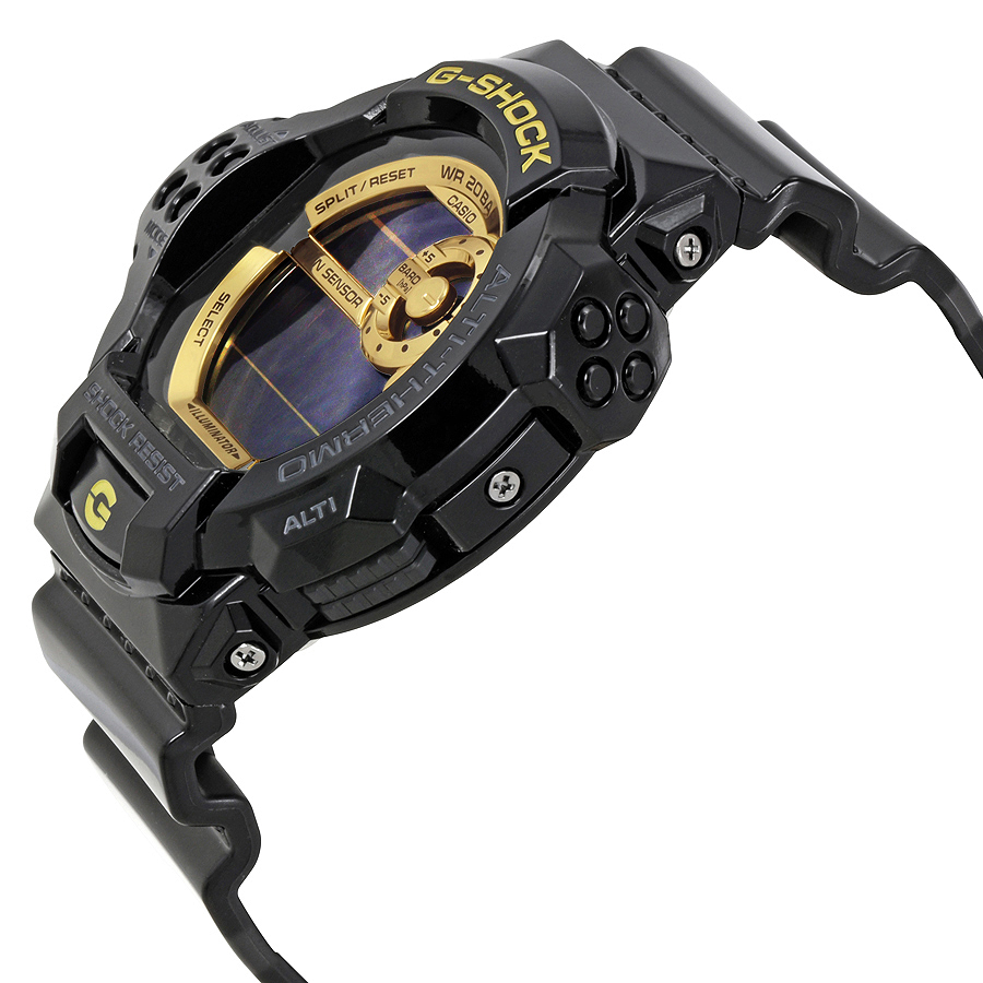 black strap blue dial