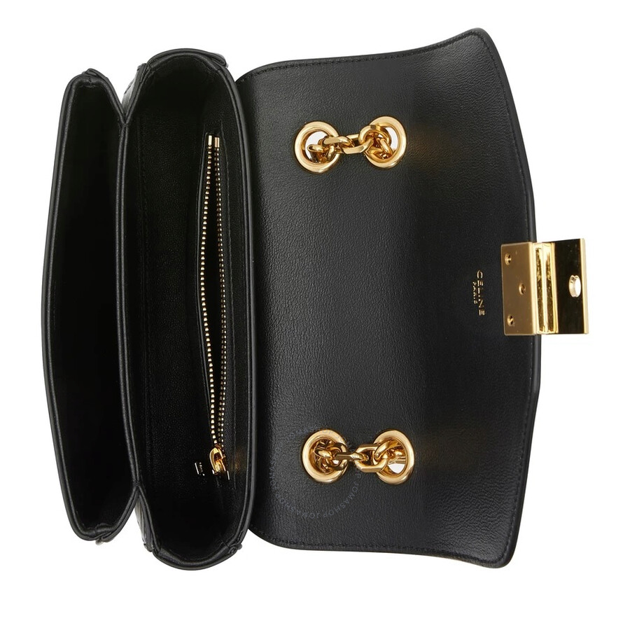 Celine Small C Black Shoulder Bag in Shiny Calfskin 188403BFB.38NO
