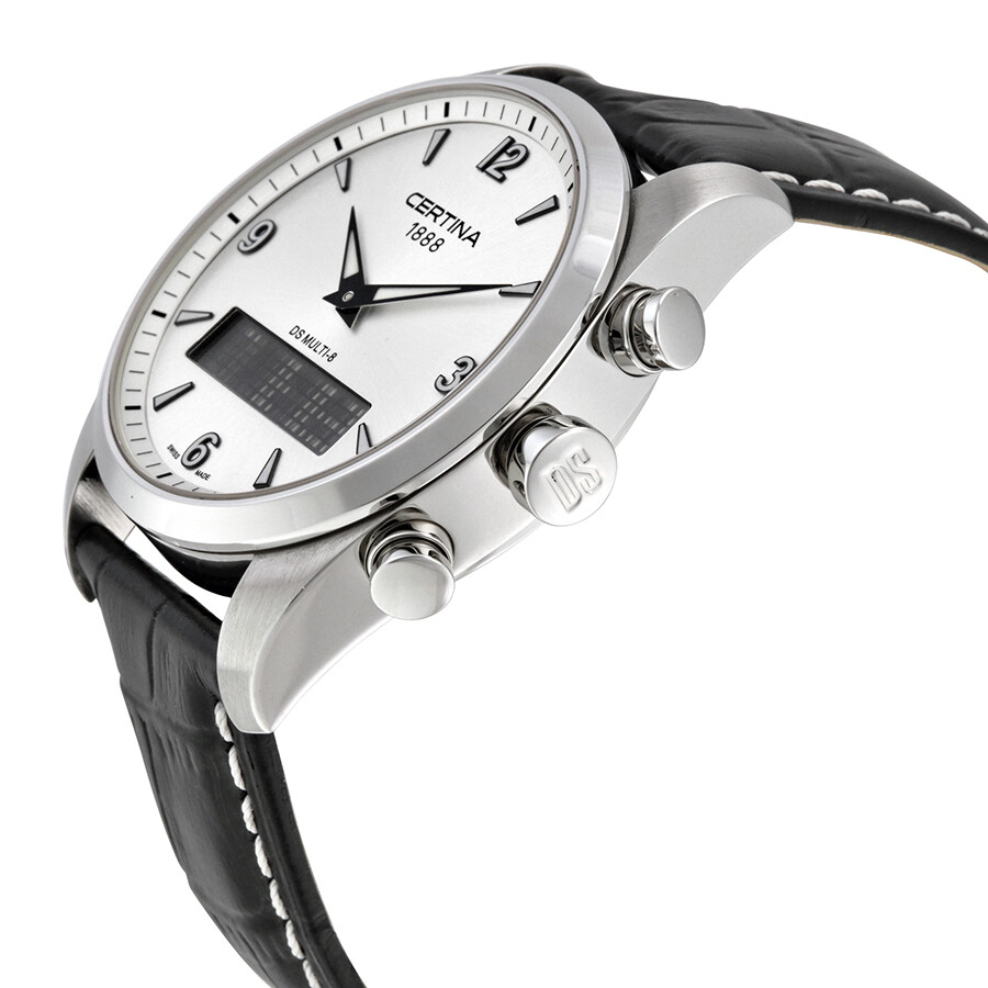 Certina DS Multi8 Silver Dial Black Leather Men