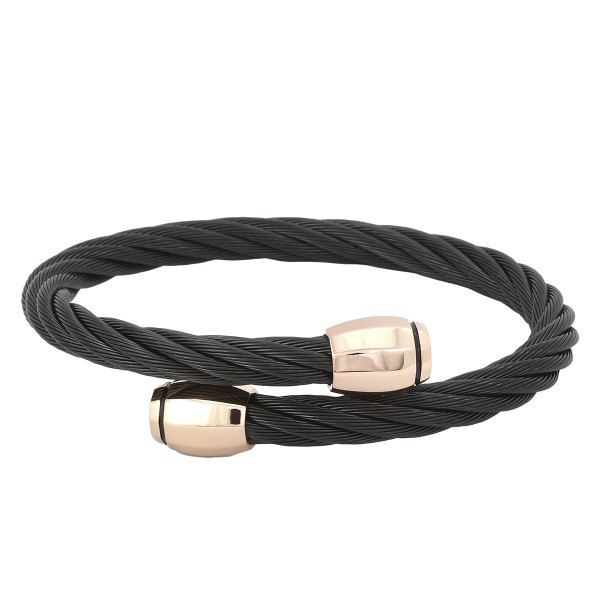 Cable Bangles Charriol Celtic Black Pvd Stainless Steel And Rose Gold Pvd Cable ...