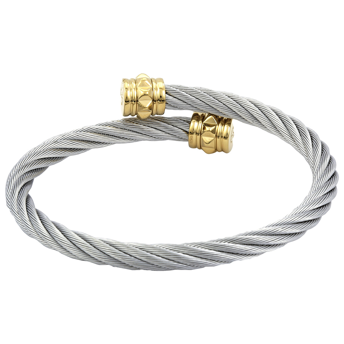 Cable Bangles Charriol Celtic Stainless Steel And Yellow Gold PVD Cable Bangle, Size ...
