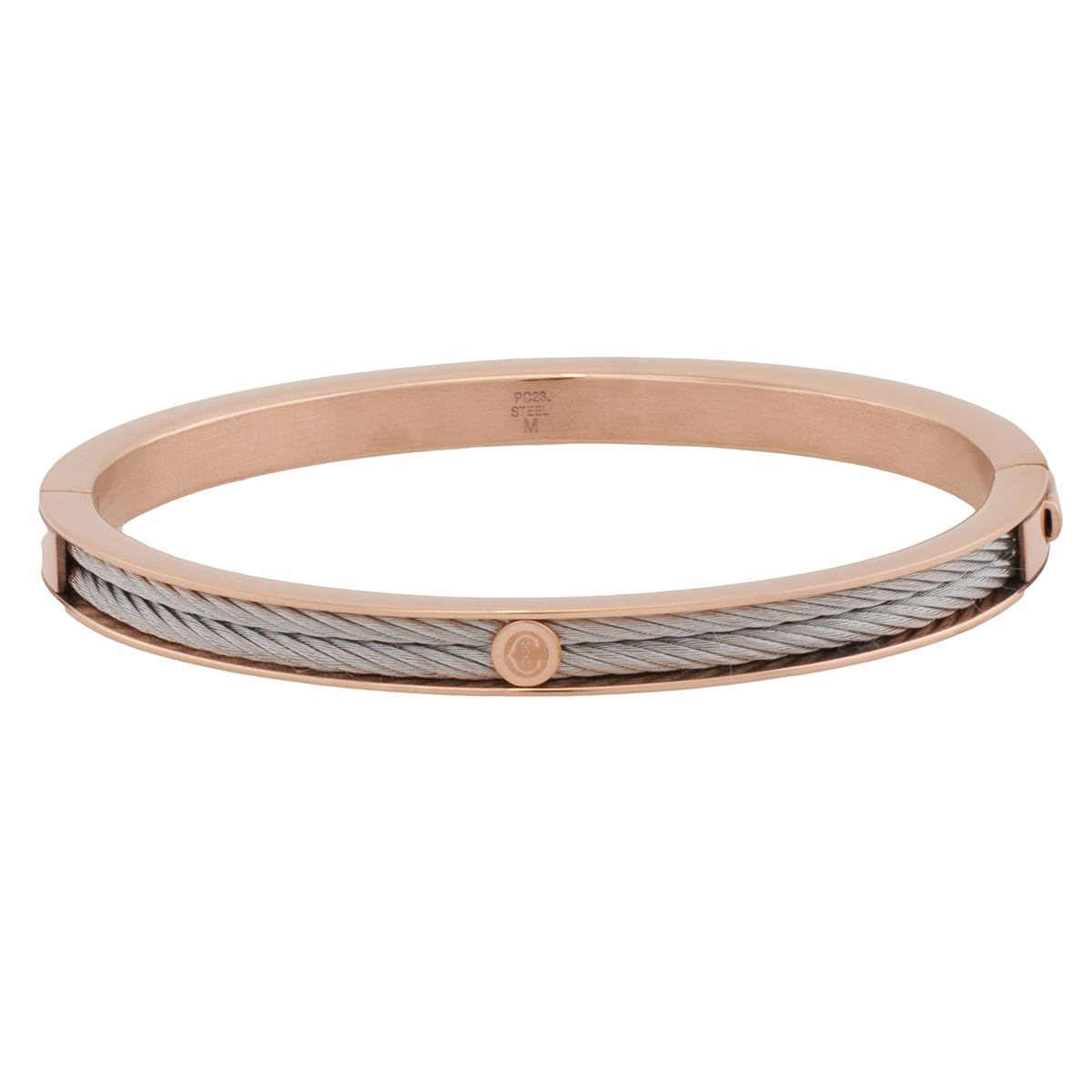 Cable Bangles Charriol Forever Thin Rose Gold PVD Steel Cable Bangle, Size M 04-102 ...