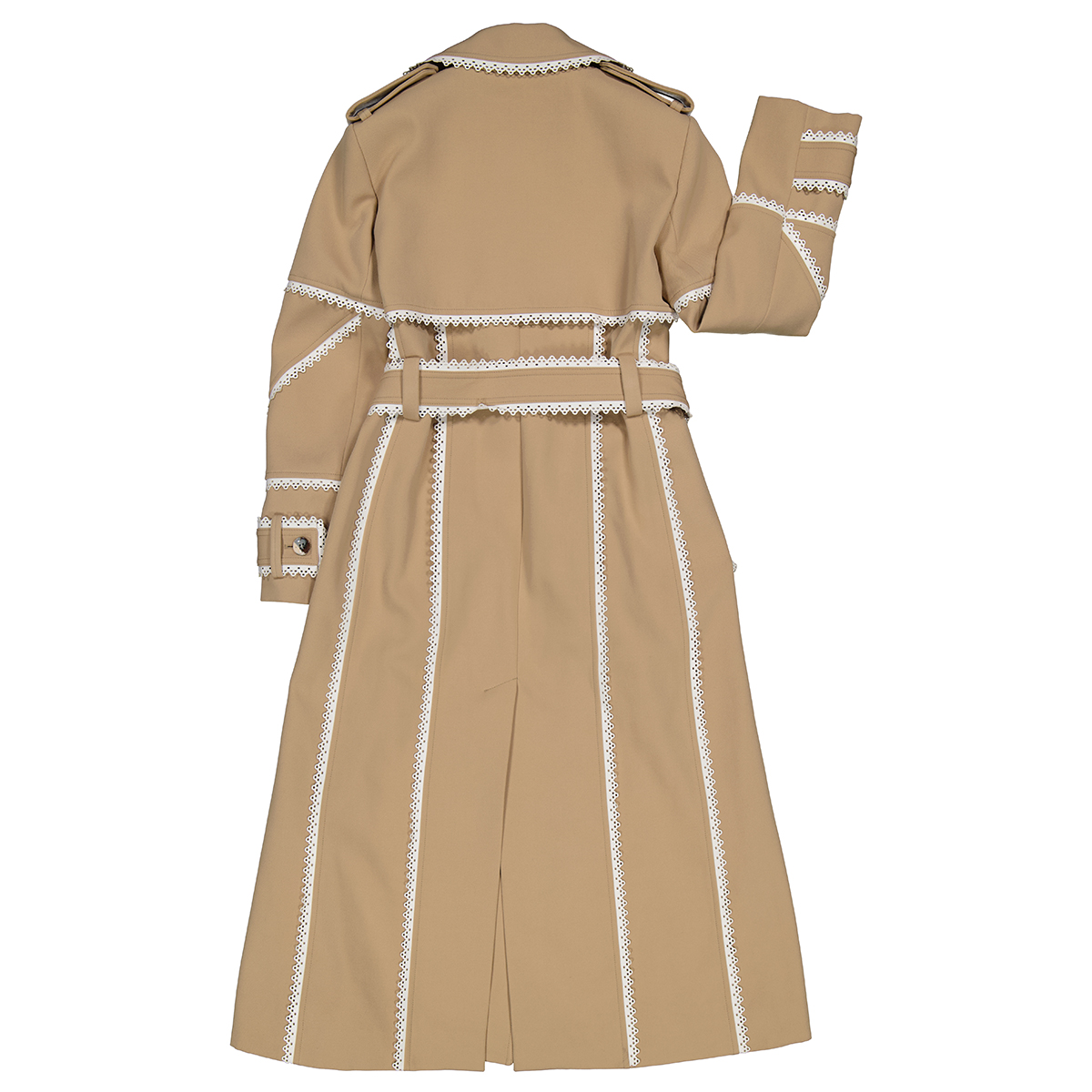 Chlo Scallop trim belted trench coat Neutral