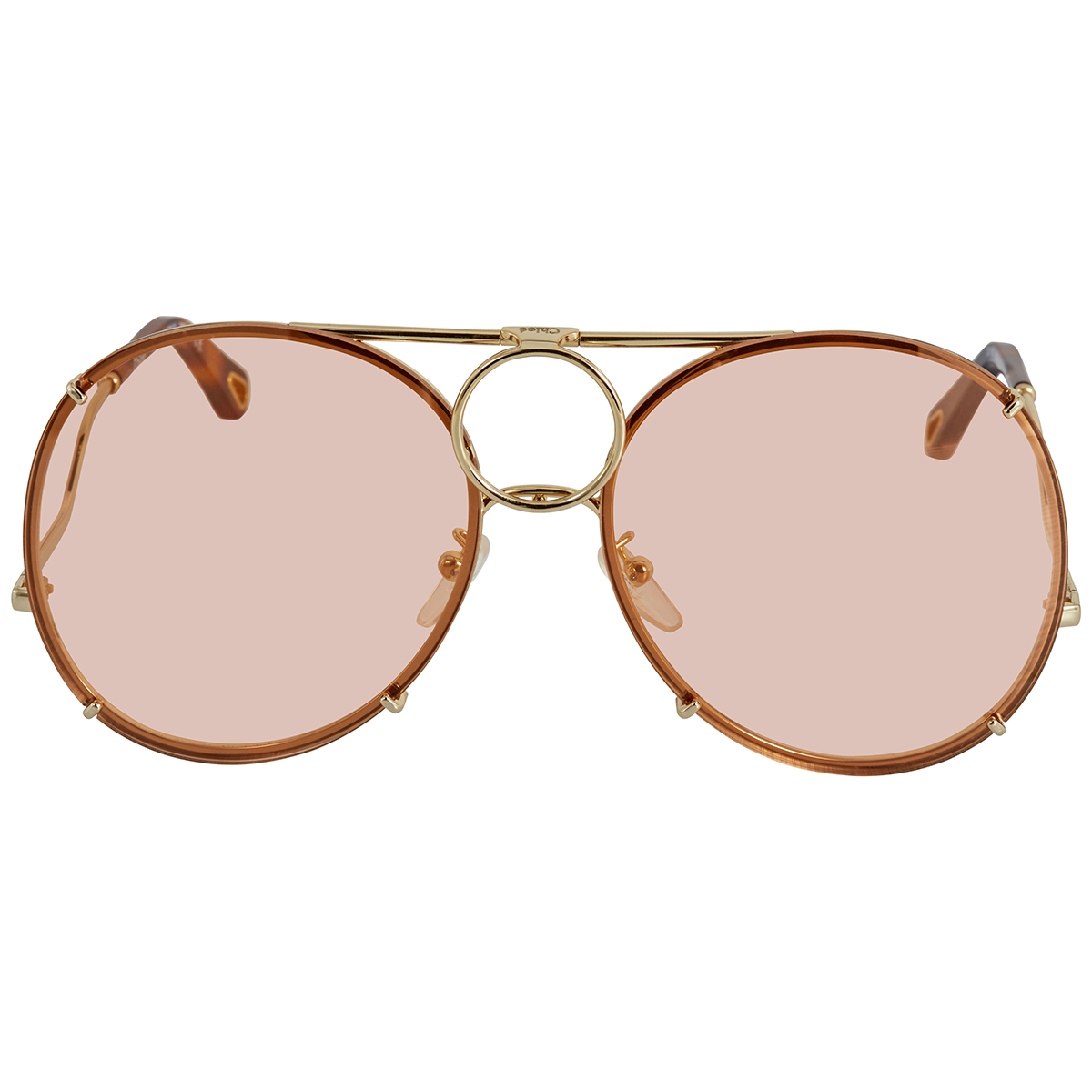 Women's Metal Round Sunglasses Pink Gold Orange - Chloé
