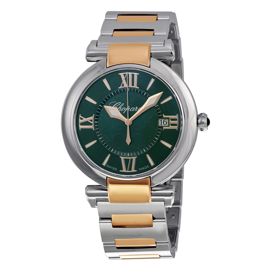 Imperiale Green Dial Stainless Steel and 18kt Rose Gold Ladies Watch
