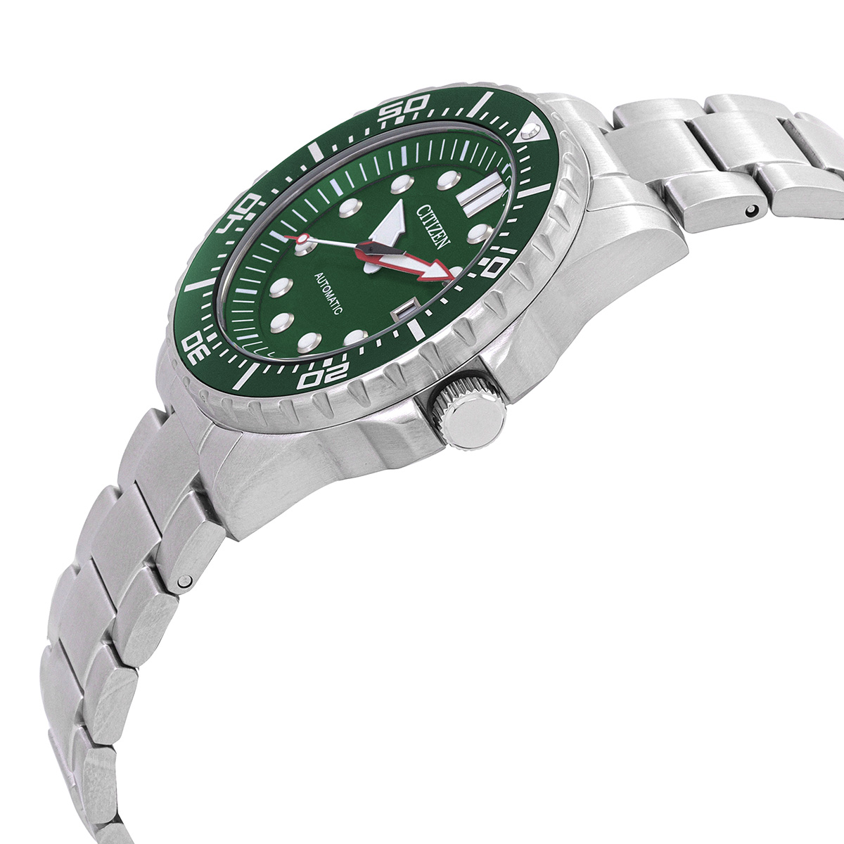 Citizen Promaster Mechanical Green Dial Silver Steel Strap Watch For Men - NJ0129-87X main image 1