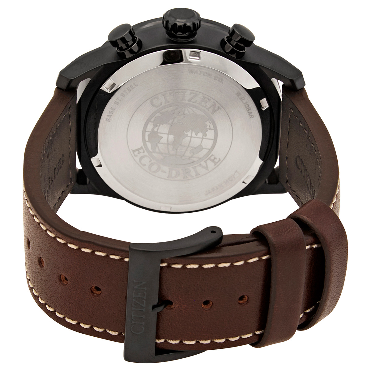 Citizen CA4215-04W - Chronographe Homme Eco-Drive Solaire - Cadran Ivoire, Bracelet Cuir Brun