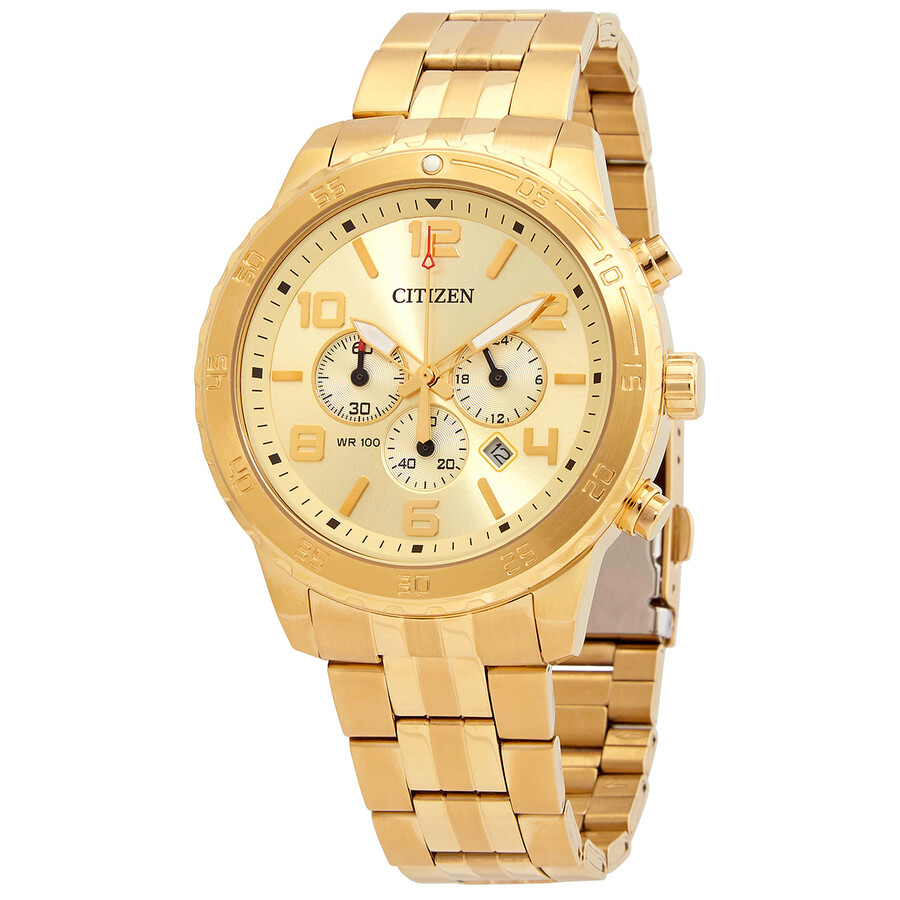 Citizen Chronograph Quartz Gold Dial Men's Watch AN813258P