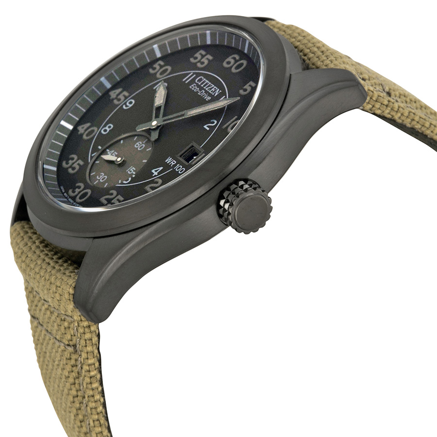 Citizen Eco Drive Black Dial Tan Nylon Strap Men's Watch BV1085-31E  013205101878 - Watches, Eco-Drive - Jomashop
