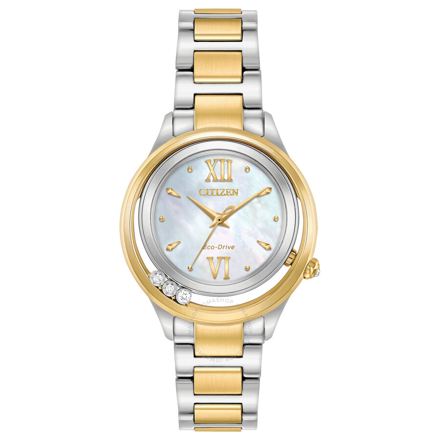 Citizen Eco-Drive Mother of Pearl White Dial Ladies Watch EM0514 Citizen Eco-Drive Mother of Pearl White Dial Ladies Watch EM0514
