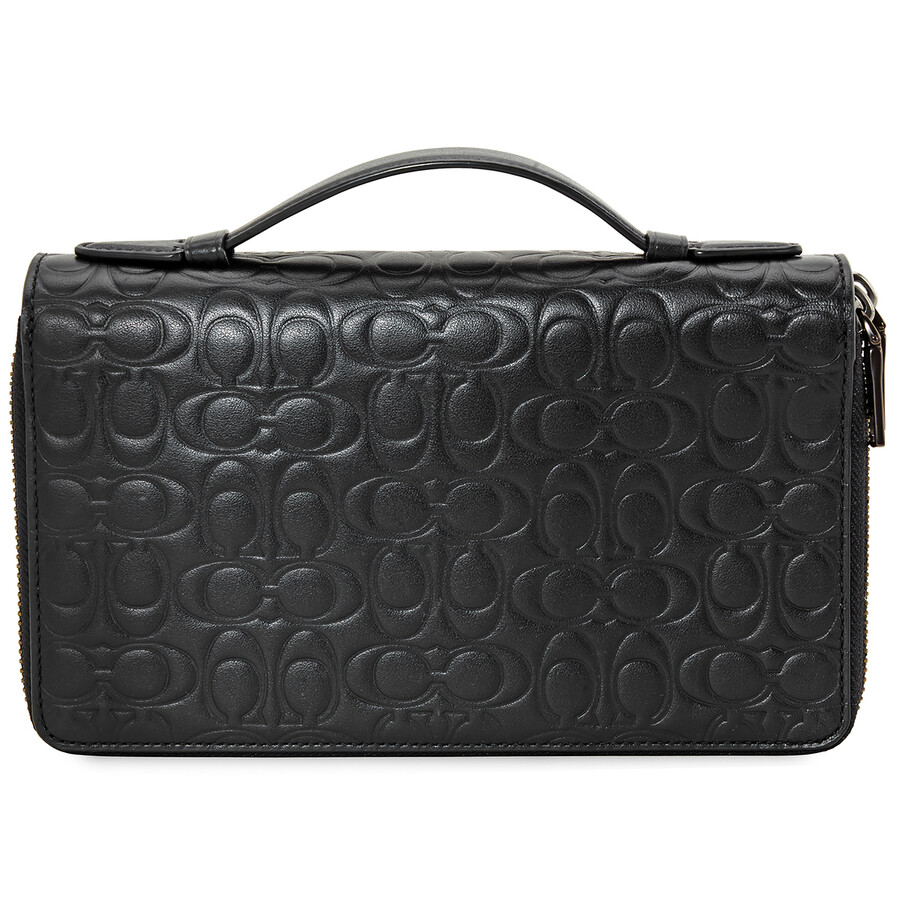 Coach Black Men's Double Zip Travel Organizer 66859 BLK 192643582613