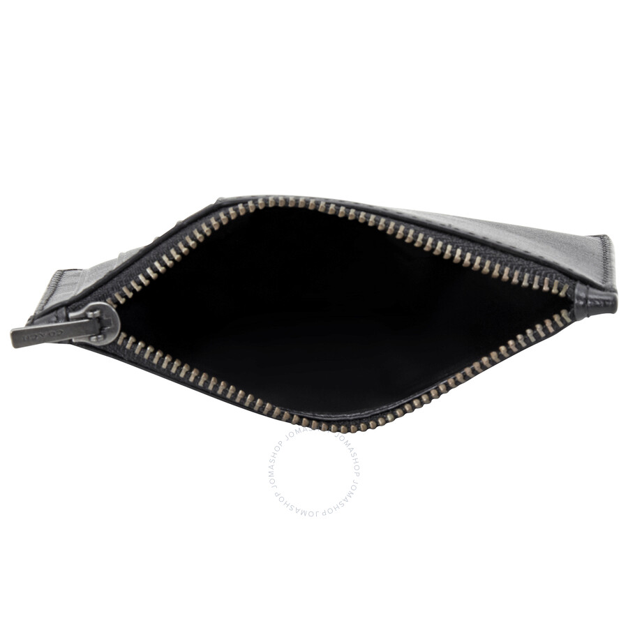 Coach Black Men's Zip Card Case 38144 BLK 192643324008