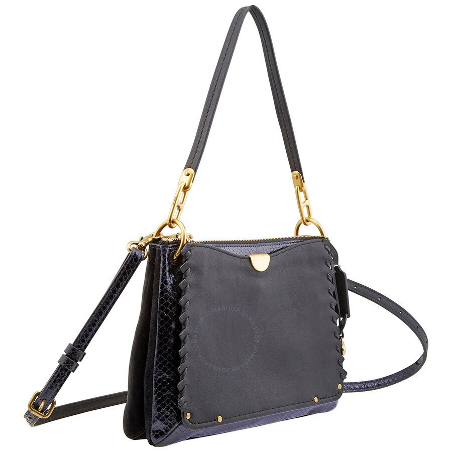 Coach Black/Multi Dreamer Shoulder Bag With Whipstitch And Snakeskin