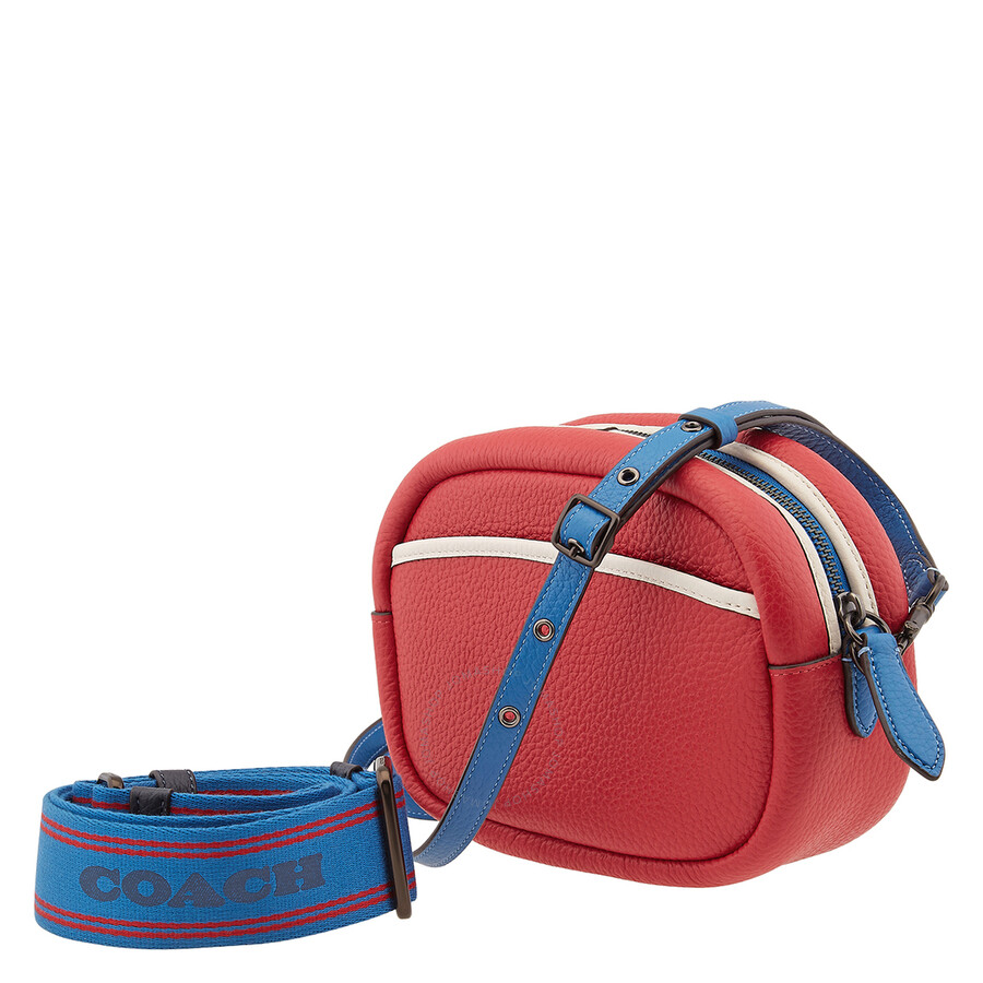 Coach Candy Apple Soft Pebble Leather Colorblock Camera Bag C6833 V5TFN
