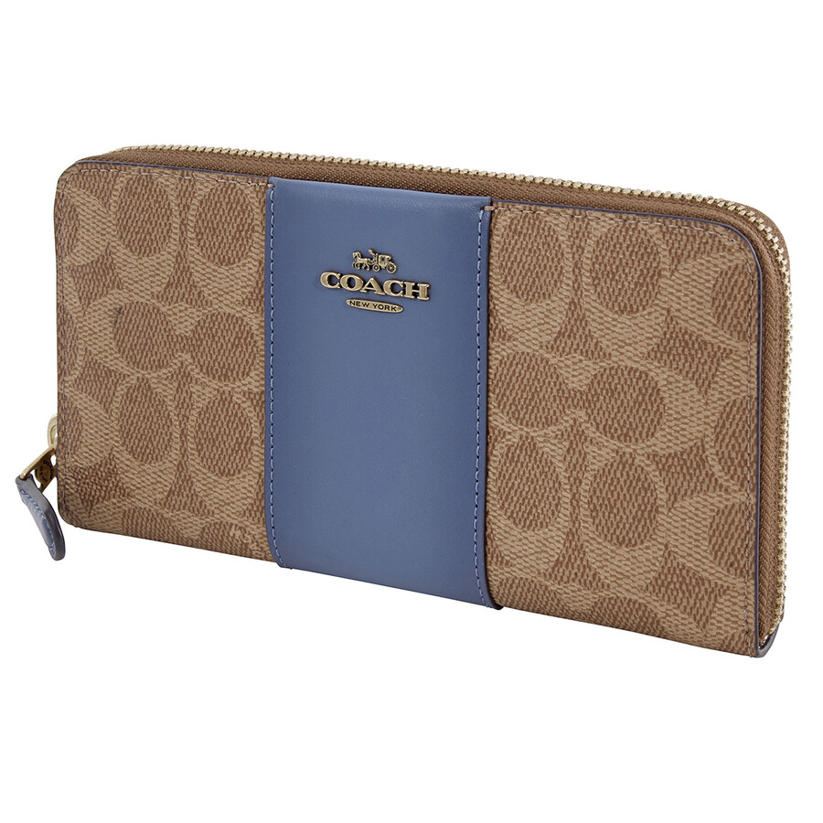 coach accordion zip wallet in colorblock signature canvas