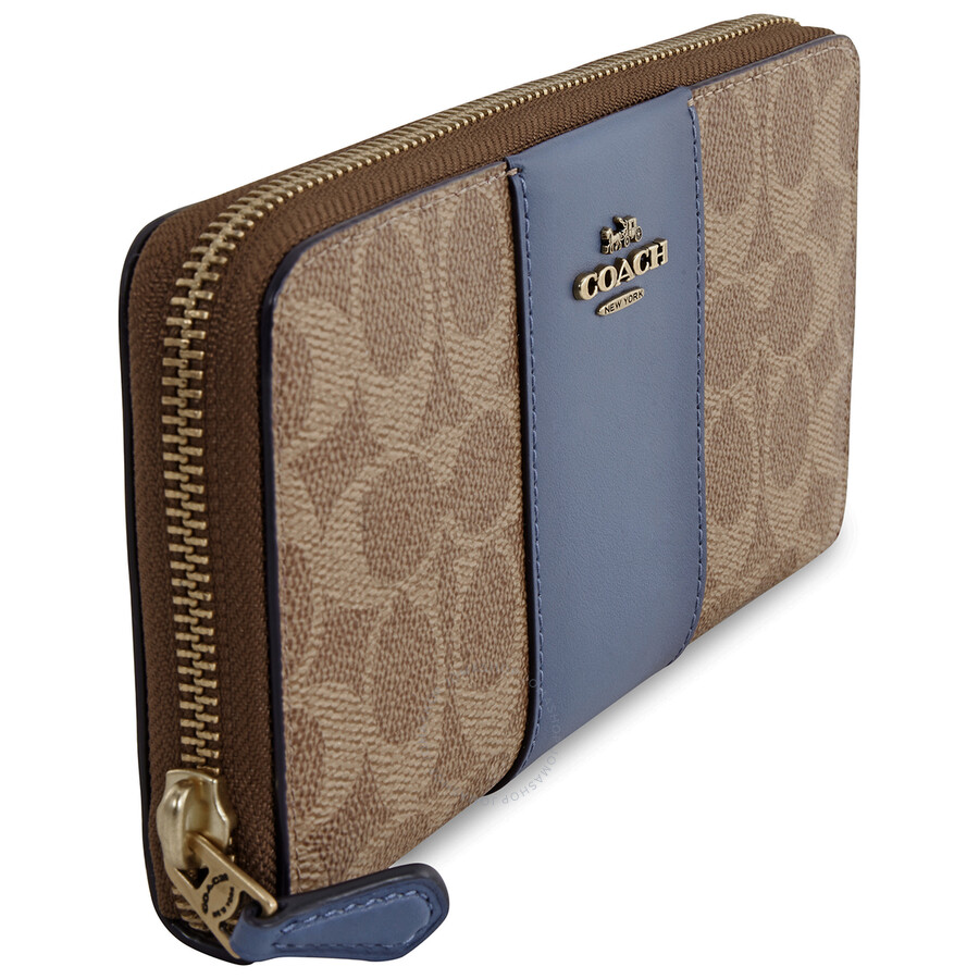 coach accordion zip wallet in colorblock signature canvas