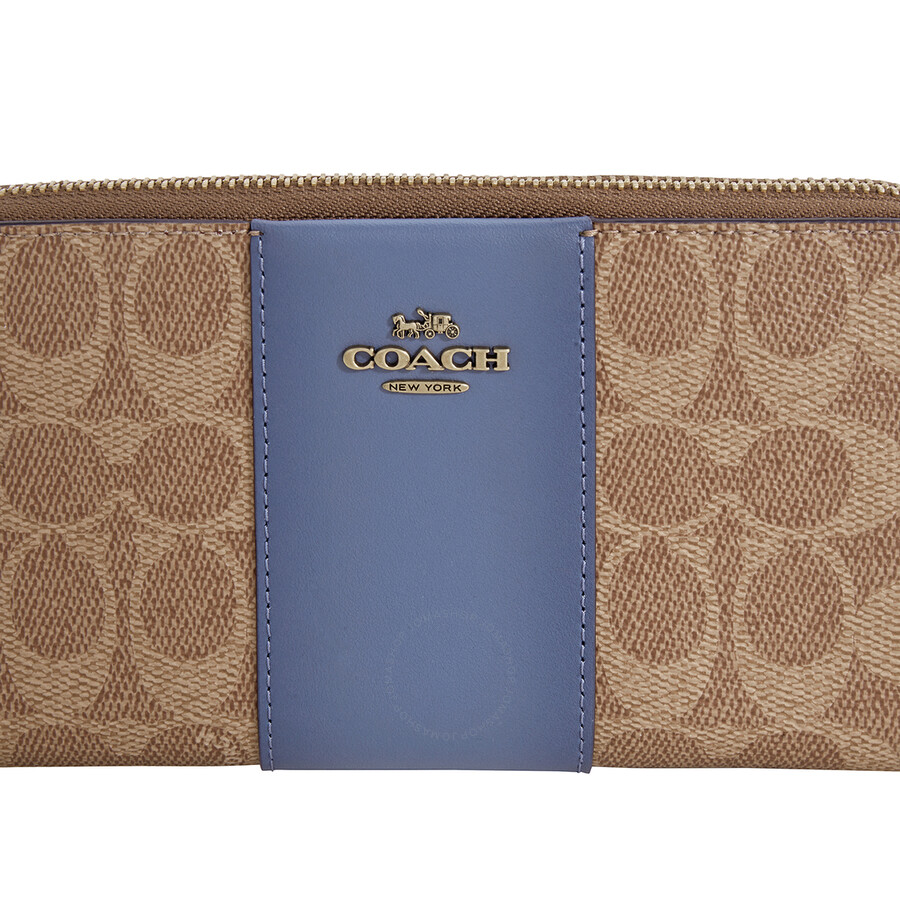 coach accordion zip wallet in colorblock signature canvas