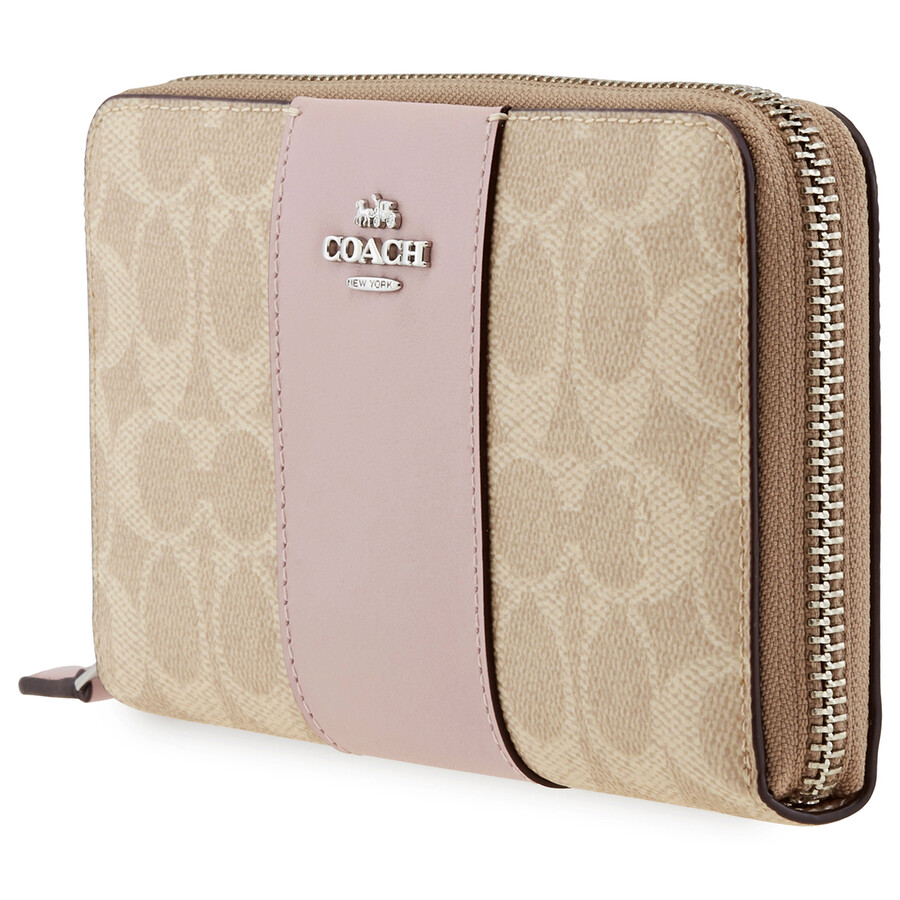 coach accordion zip wallet in colorblock signature canvas