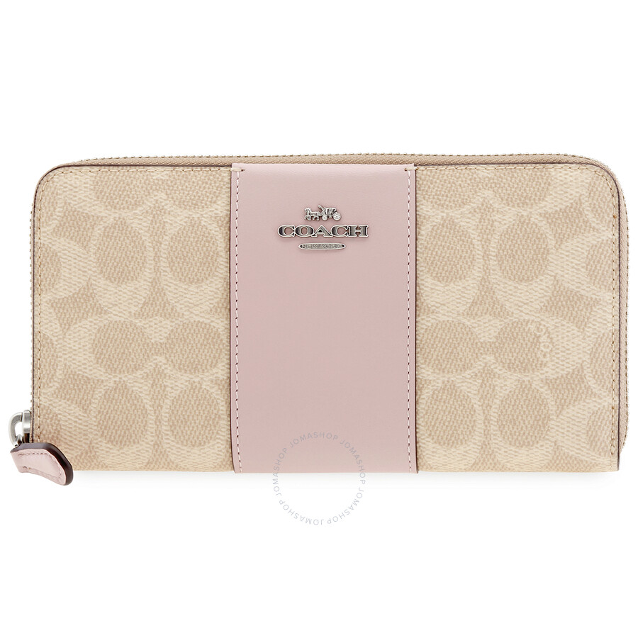 coach accordion zip wallet in colorblock signature canvas