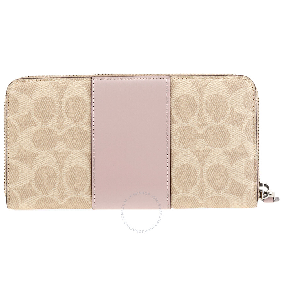 coach accordion zip wallet in colorblock signature canvas
