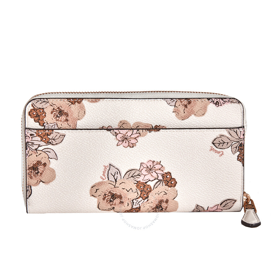 Coach Ladies Floral Bouquet Print Accordion Zip Wallet 89302 B4 Ha Handbags Jomashop