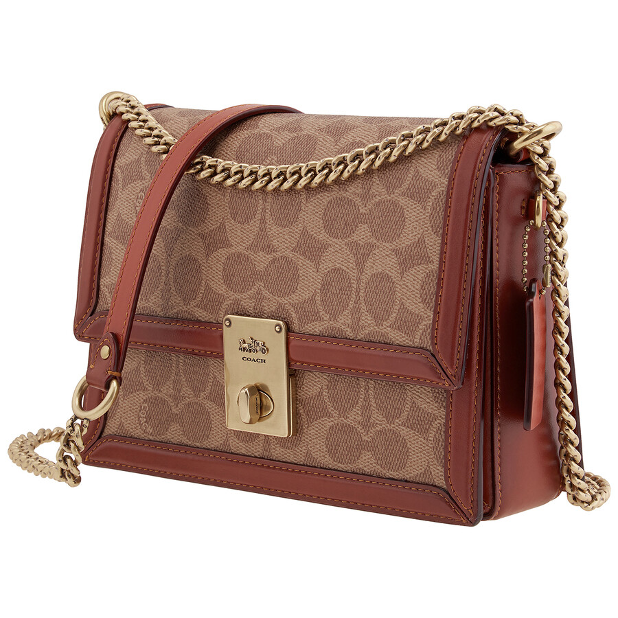 Coach Ladies Hutton Shoulder Bag In Signature Canvas 3492 B4NQ4