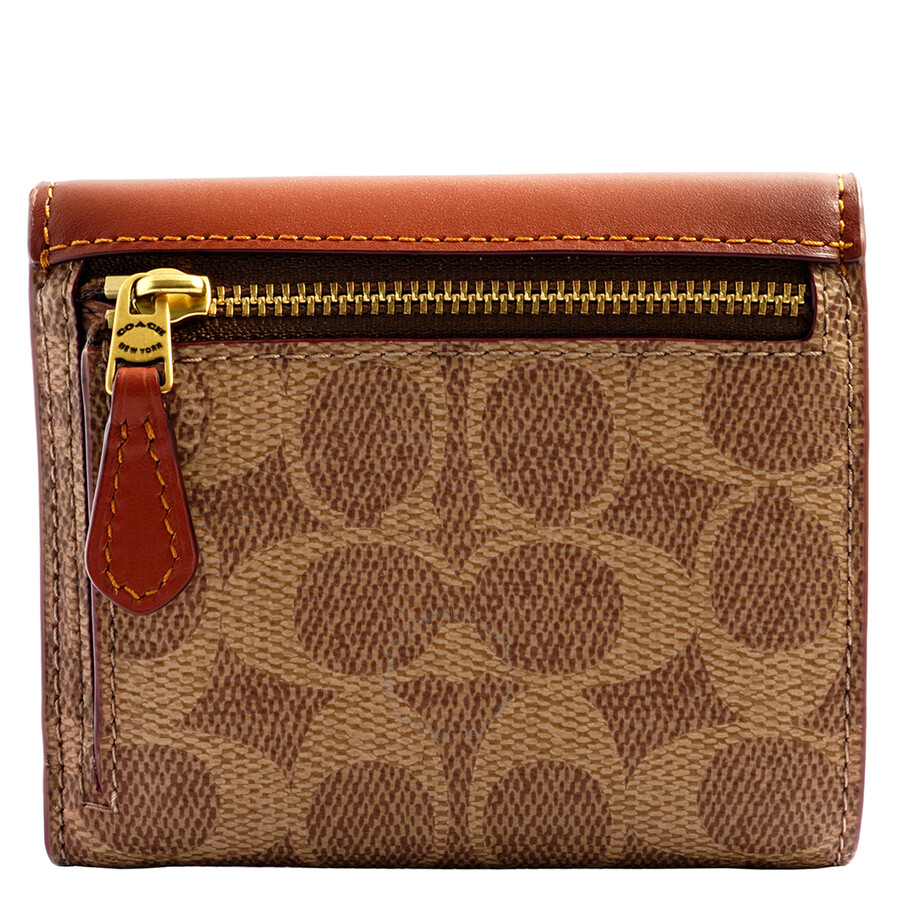 coach small wallet in colorblock signature canvas