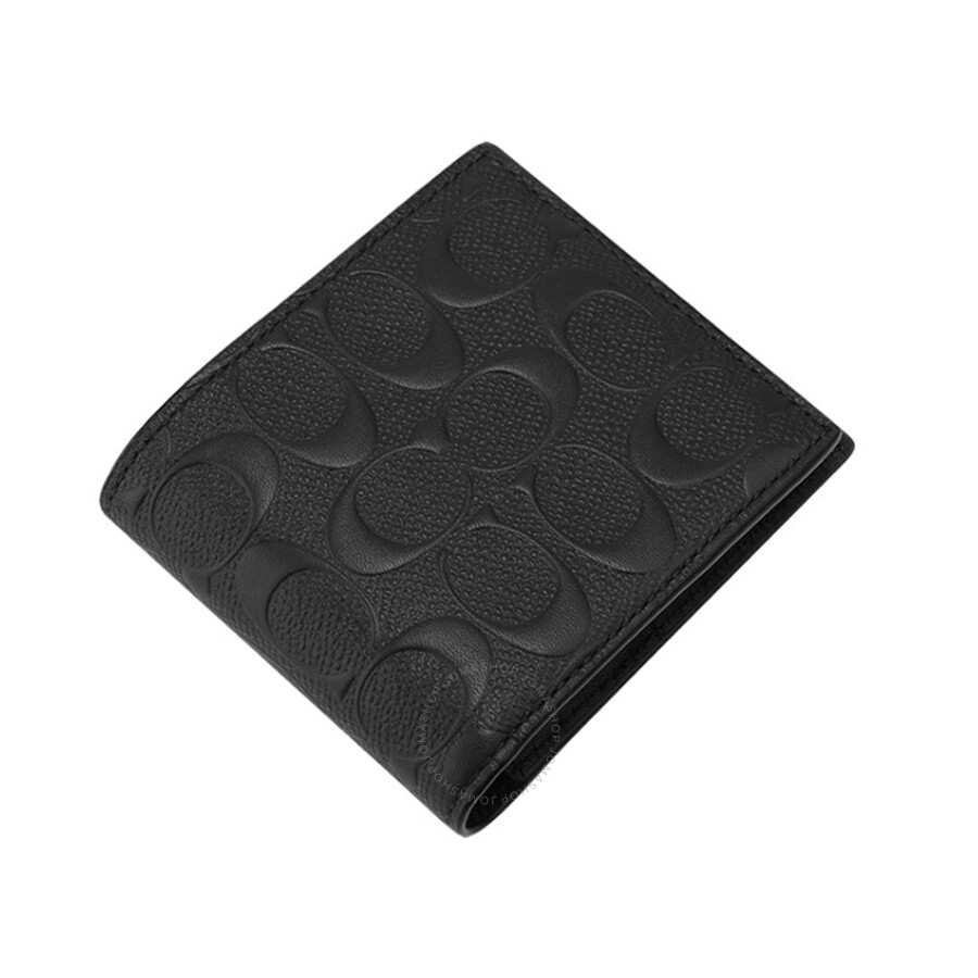 Coach Men's Black Signature Leather 3In1 Wallet 25609 BLK Handbags