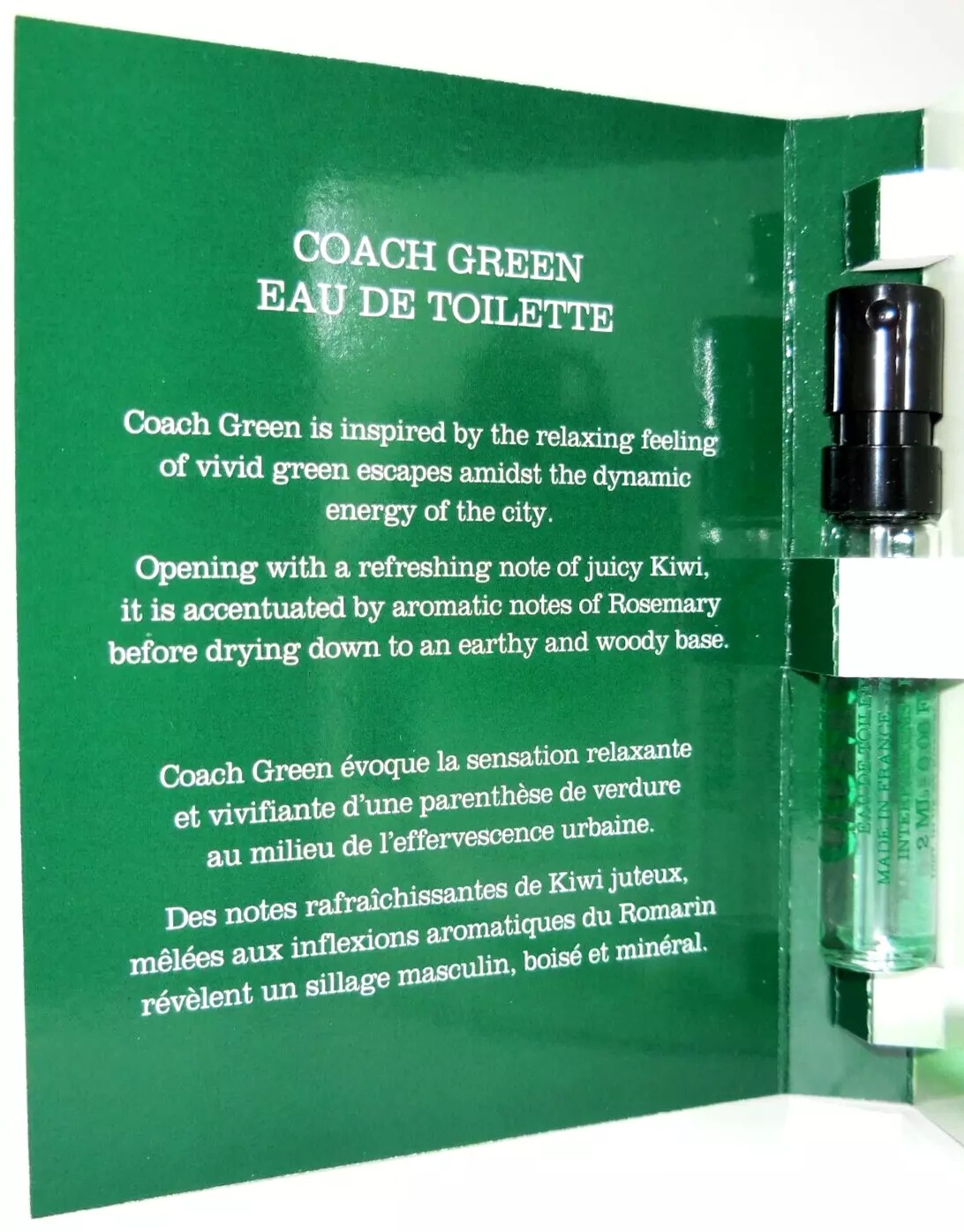 Coach Men's Green EDT 0.06 oz Fragrances 3386460141291 - Fragrances ...