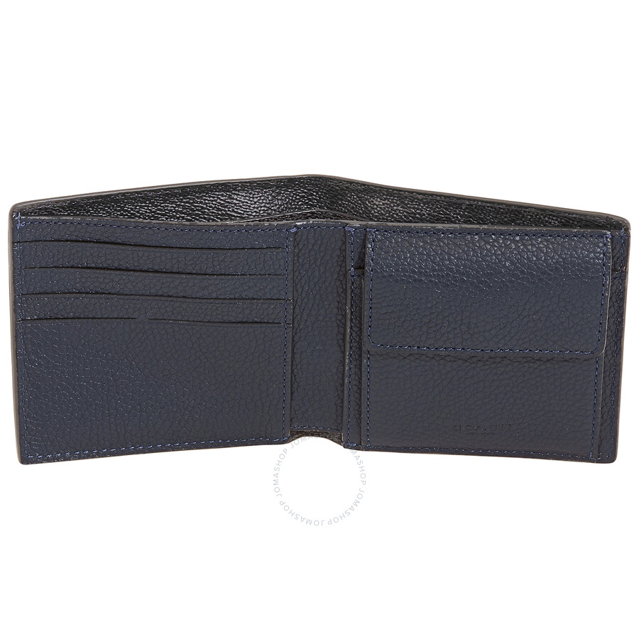 Coach Men's Midnight / Charcoal Coin Wallet With Signature Canvas 5013