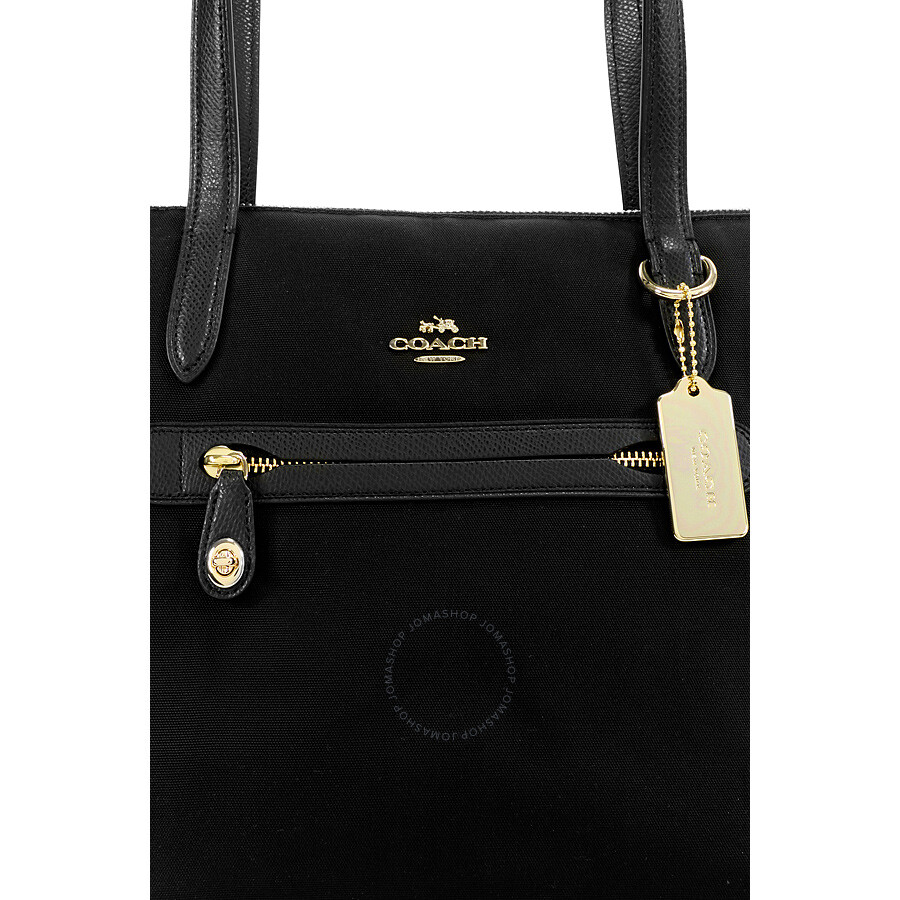 Coach Nylon Zip Tote Light Gold/Black 35500LIBLK 888067856620