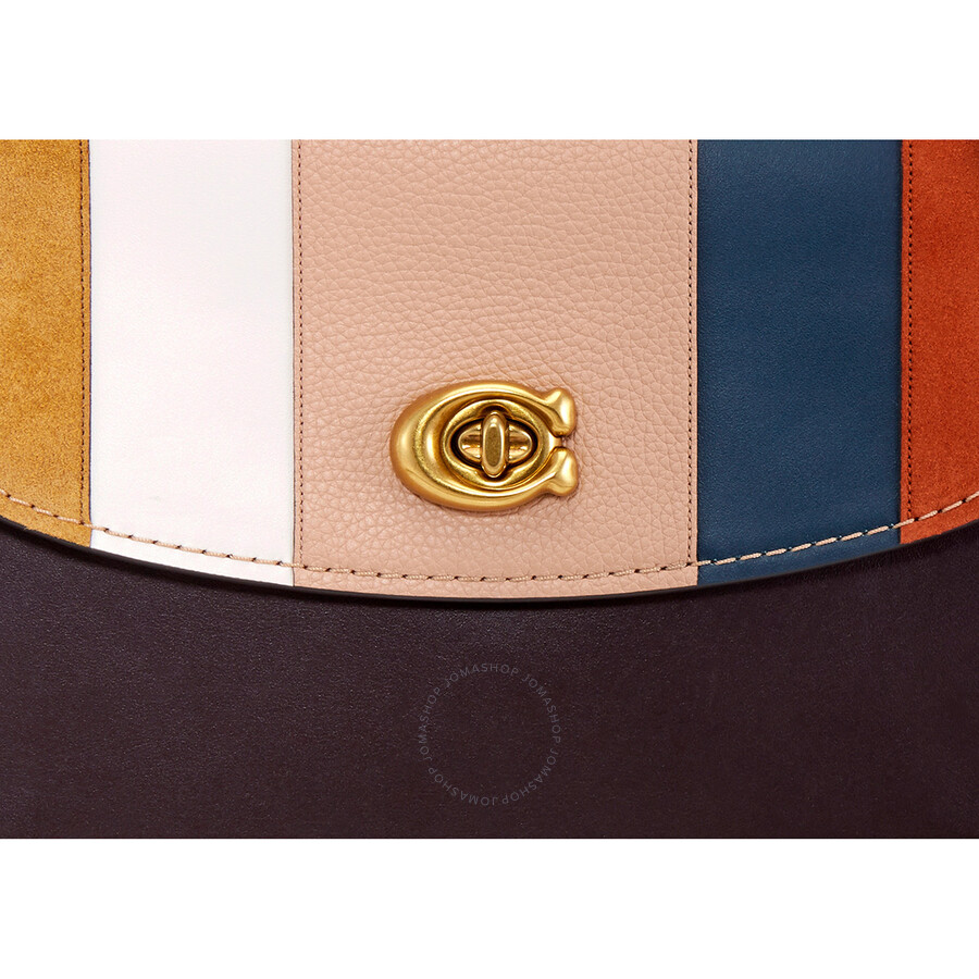 Coach Red Parker Top Handle With Patchwork Stripes 76084 B4FCG