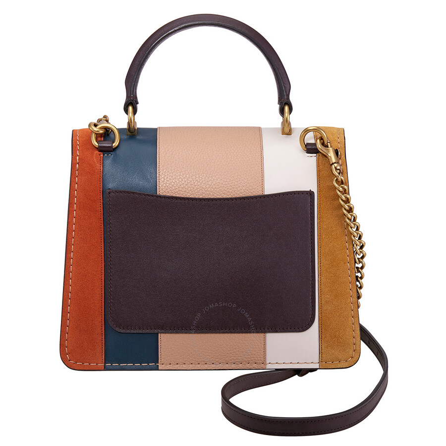 Coach Red Parker Top Handle With Patchwork Stripes 76084 B4FCG