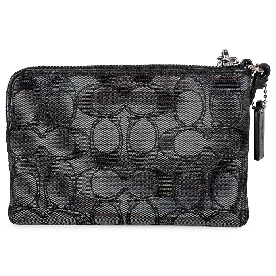 Coach Signature Black Smoke Jacquard Wristlet 64283BSVDK6 889532015535