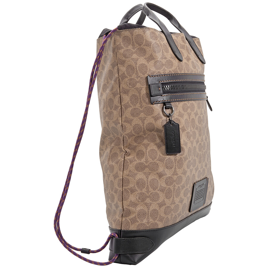 Coach Signature Canvas Academy Drawstring Backpack 69326 JIKHA