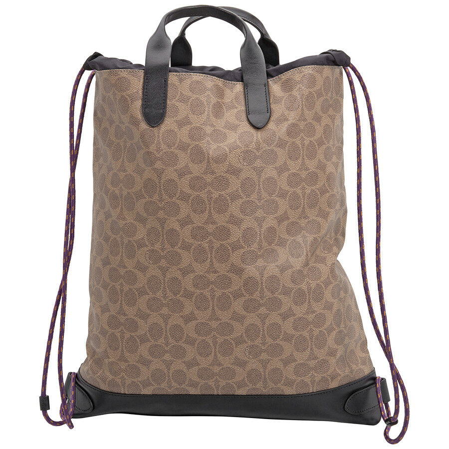 Coach Signature Canvas Academy Drawstring Backpack 69326 JIKHA